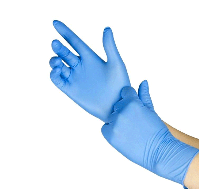 دستکش یکبار مصرف نیتریل آبی بسته 100 عددی