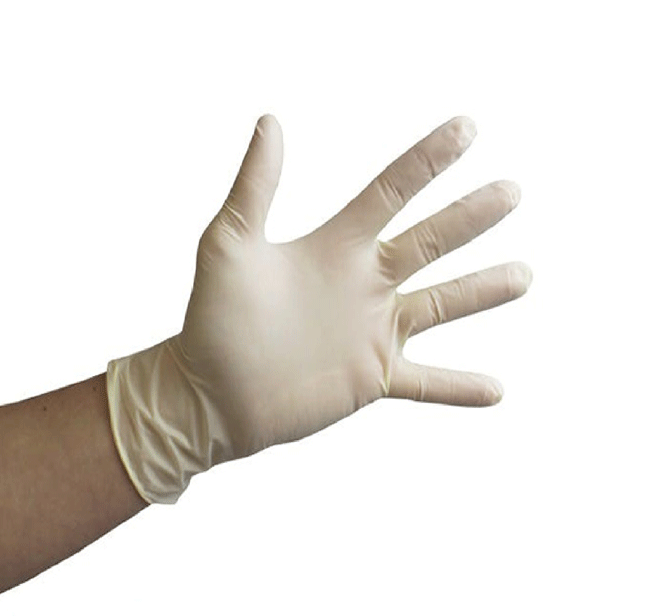 دستکش لاتکس بدون پودر بسته 100 عددی